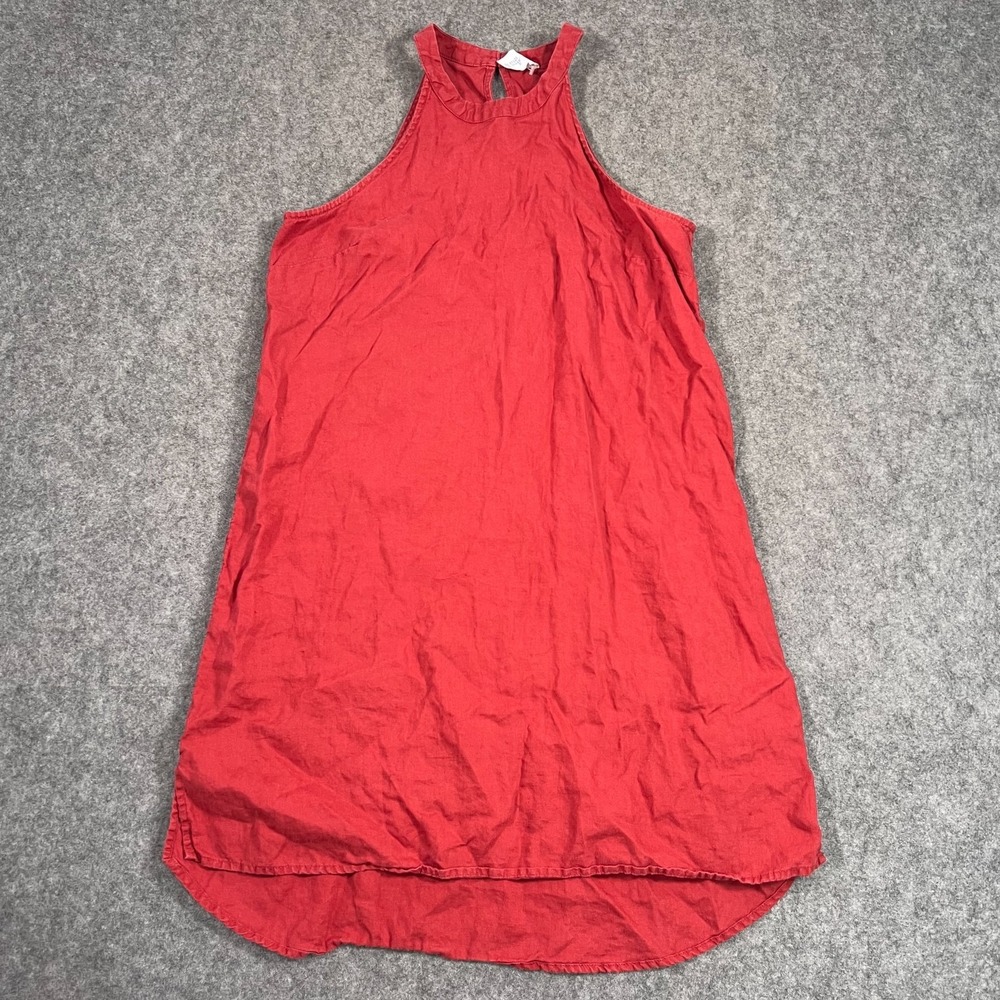Sigrid Olsen Red Sleeveless Linen Mini Shift Tank Dress Women's Size Medium‎